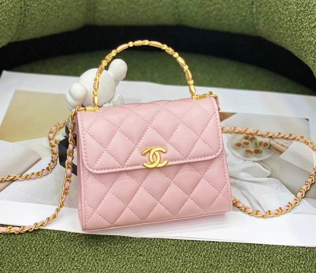 Chanel Lambskin Clutch with Enamel Chain AP2945 Light Pink 2022