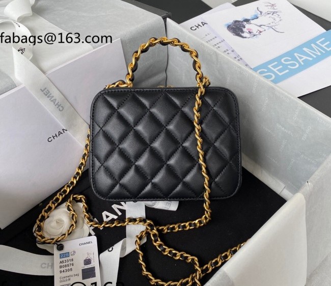 Chanel Lambskin Small Vanity Case Bag AS3318 Black 2022