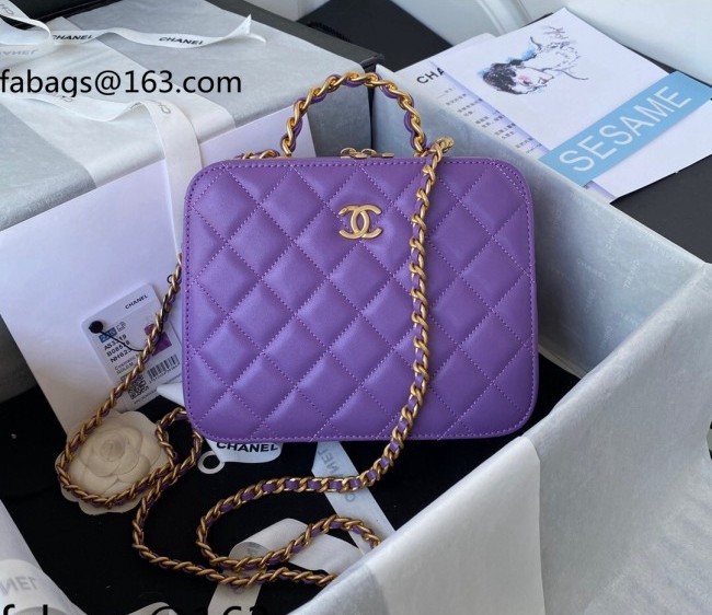 Chanel Lambskin Vanity Case Bag AS3319 Purple2022