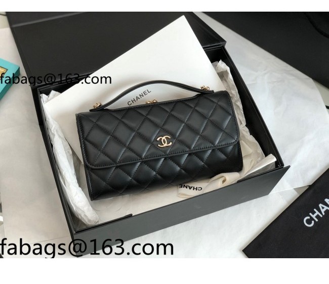 Chanel Lambskin Flap Phone Holder with Chain AP2875 Black 2022 99183