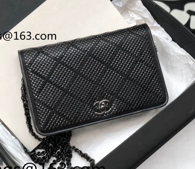 Chanel Square Crystal Wallet on Chain WOC AP2853 Black 2022 04