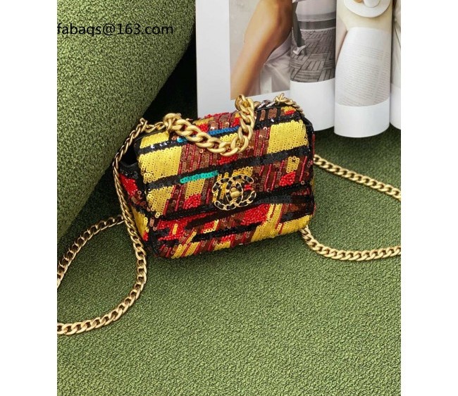 Chanel 19 Sequins Flap Bag AS1160 Multicolor 2022