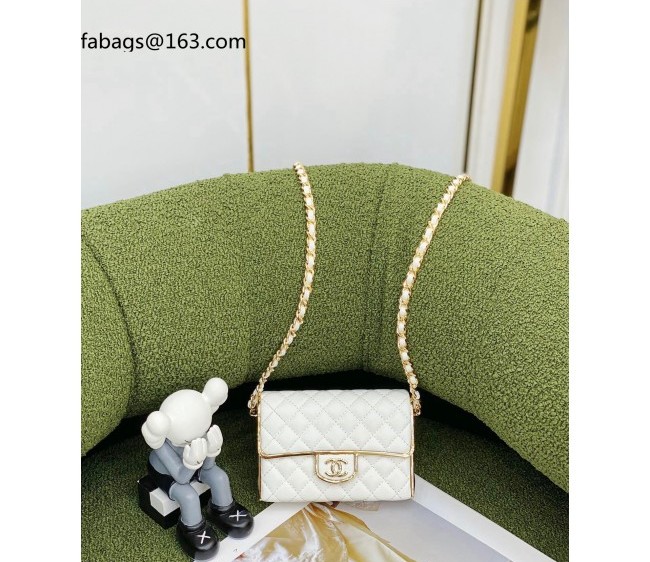 Chanel Lambskin Small Evening Bag AS3308 White 2022