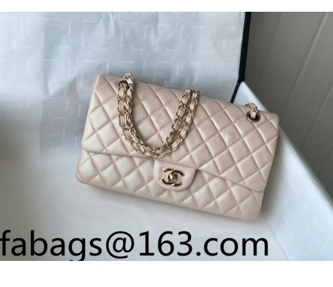 Chanel Lambskin Classic Medium Flap Bag A01112 Champagne Pink 2022