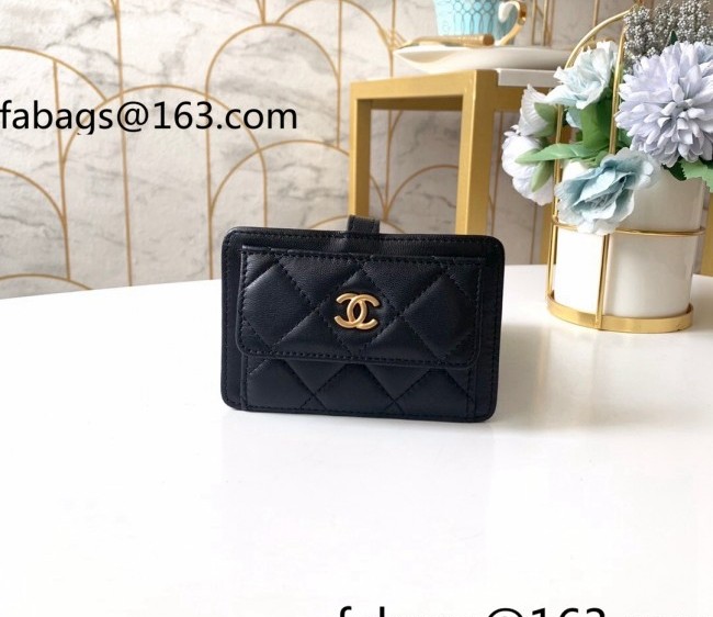 Chanel Lambskin Luggage Tag Black 2022 1141