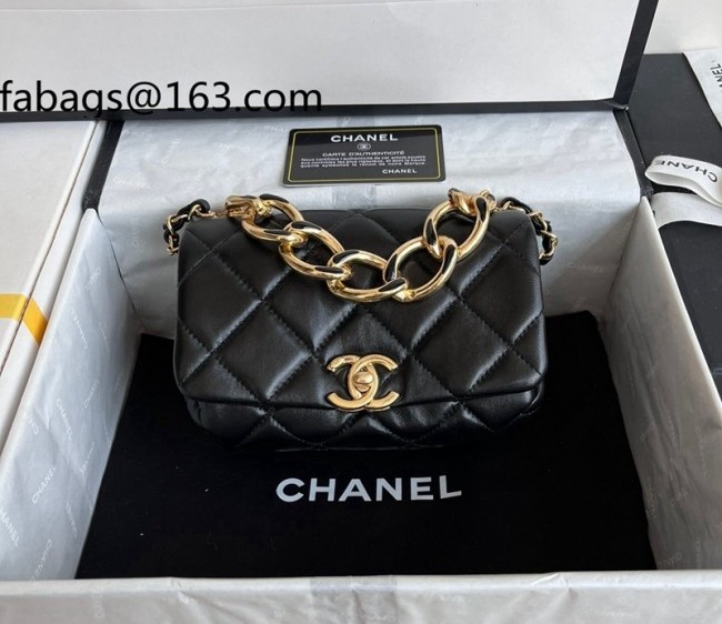 Chanel Lambskin Mini Flap Bag AS3365 Black 2022 top