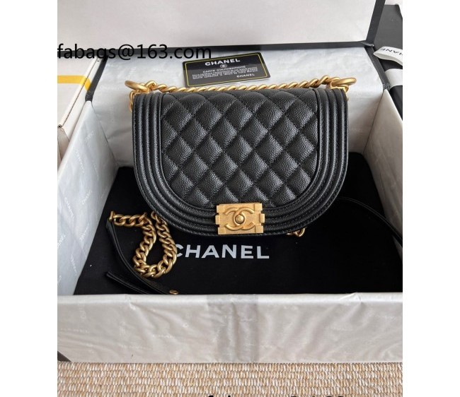 Chanel Grained Calfskin Small Boy Messenger bag AS3350 Black 2022 TOP