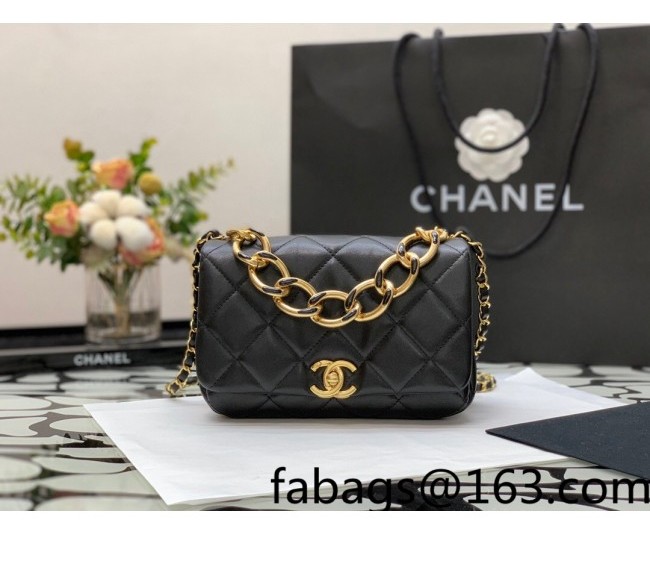 Chanel Lambskin Small Flap Bag AS3366 Black 2022