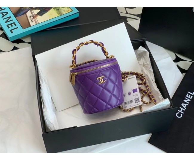 Chanel Lambskin Vanity with Chain AP2873 Purple 2022