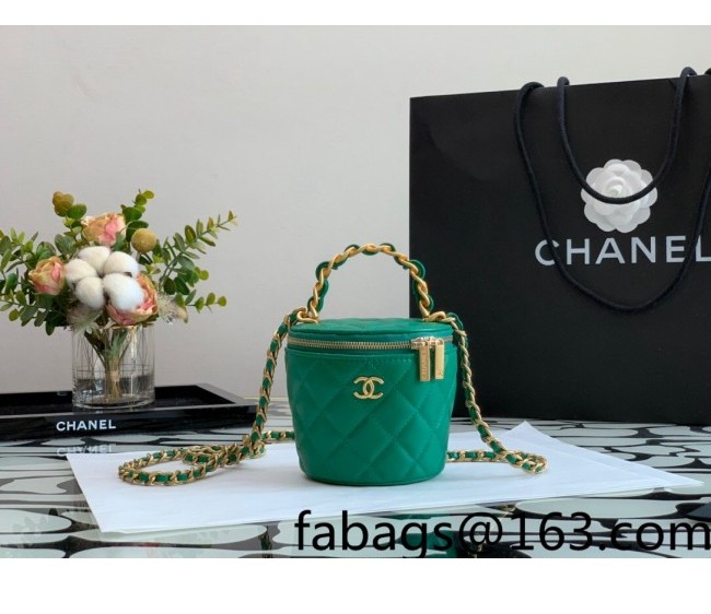 Chanel Lambskin Vanity with Chain AP2873 Green 2022