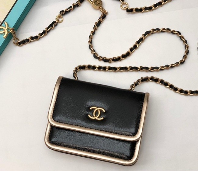 Chanel Calfskin Mini Belt Bag Black/Gold 2022 99181