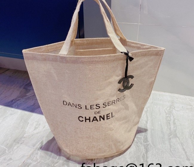 Chanel Canvas Shopping Bag Beige 2022 070672