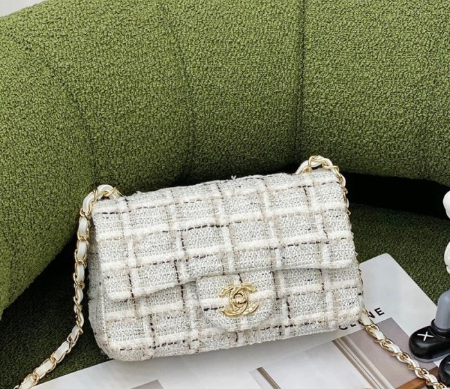 Chanel Tweed Mini Flap Bag A69900 Grey 2022 062726