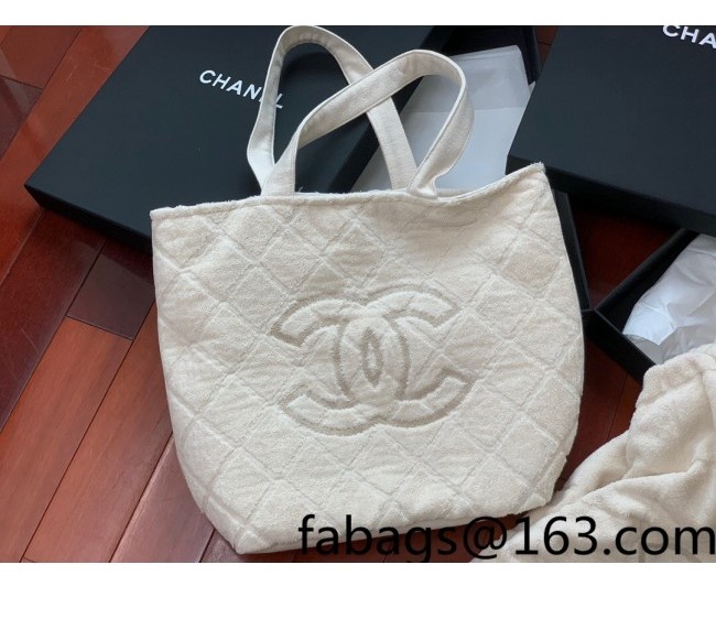 Chanel Beach bag/Pouch/Blanket White 2022 062741