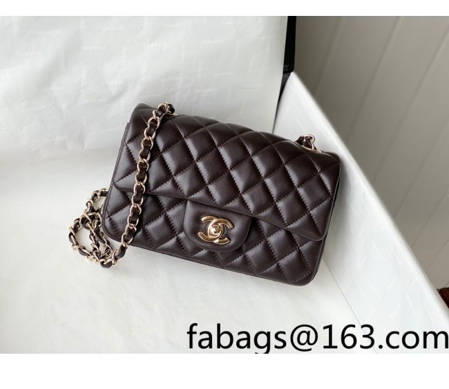 Chanel Lambskin Classic Mini Flap Bag A69900 Coffee Brown/Gold 2022