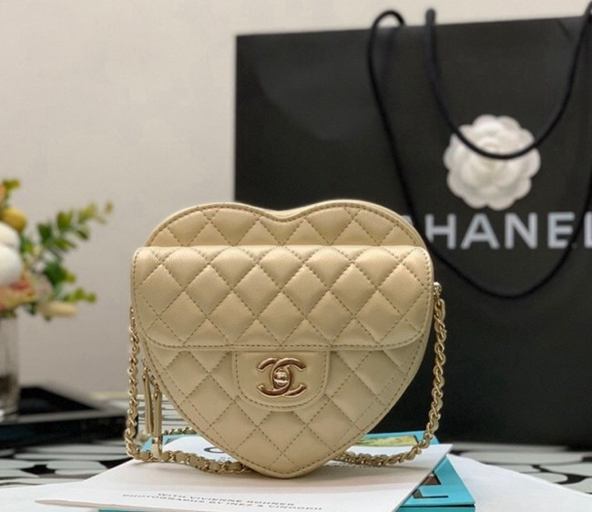 Chanel Lambskin Heart Bag AS3191 Gold 2022