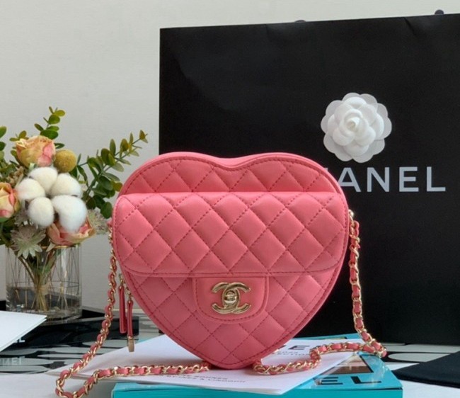 Chanel Lambskin Heart Bag AS3191 Coral Pink 2022