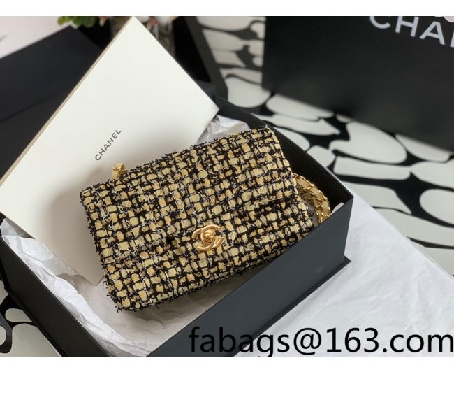 Chanel Braided Tweed Mini Flap Bag A69900 Yellow 2022