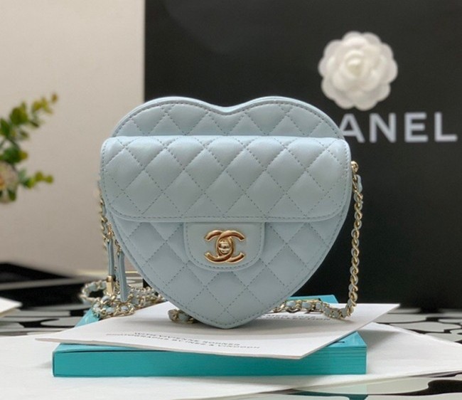 Chanel Lambskin Heart Bag AS3191 Blue 2022