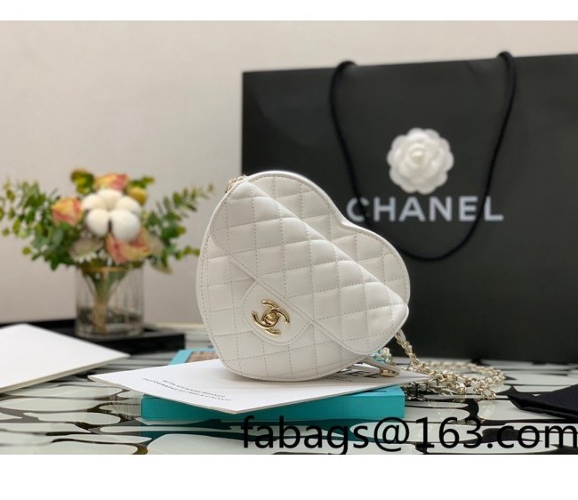 Chanel Lambskin Heart Bag AS3191 White 2022