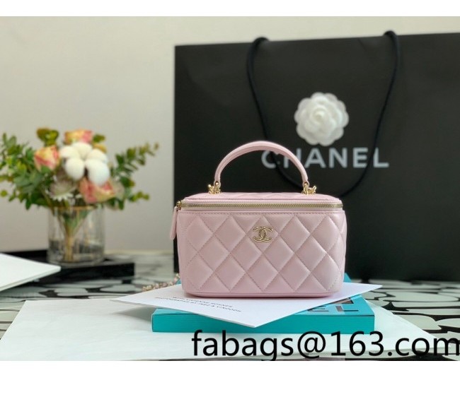 Chanel Lambskin Vanity Case with Chain AP2199 Pink 2022