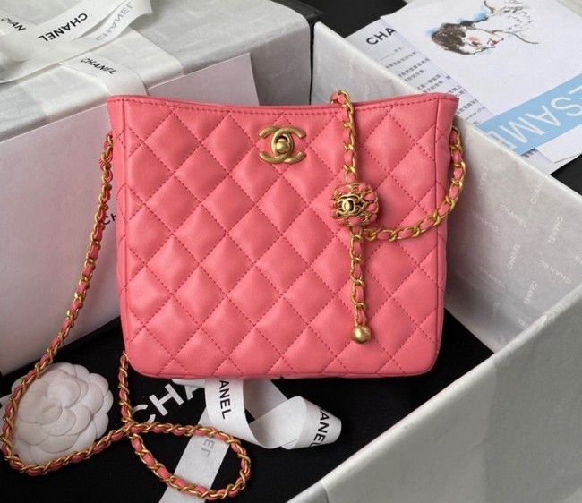 Chanel Lambskin Hobo Bag with Entwined Ball AS3259 Pink 2022