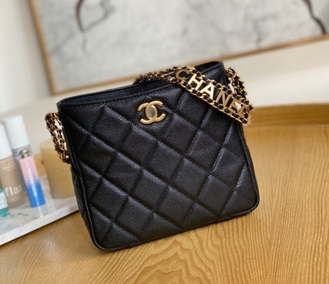 Chanel Lambskin Small Hobo Bag AS3223 Black 2022