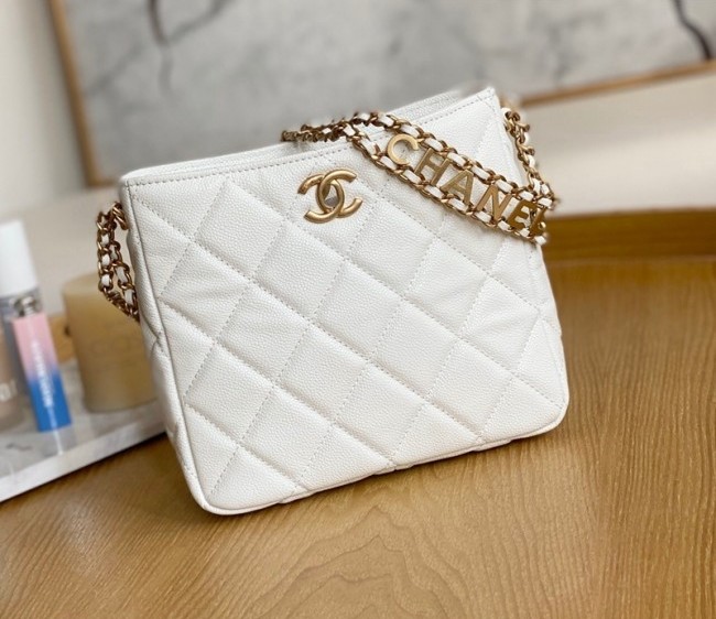 Chanel Lambskin Small Hobo Bag AS3223 White 2022