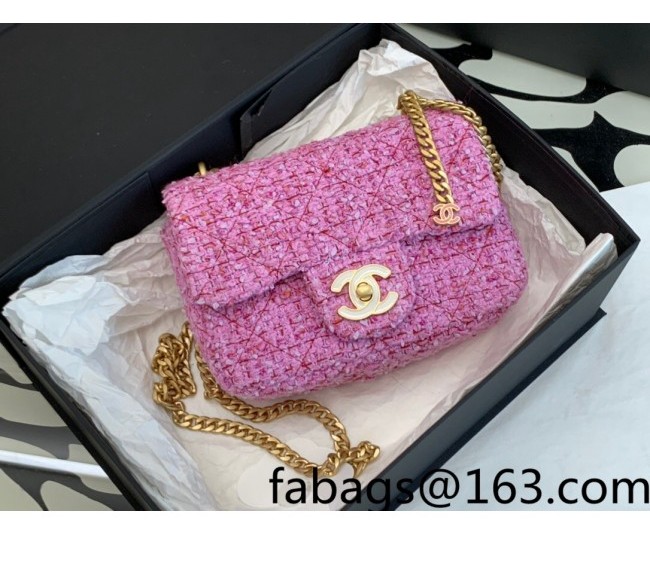 Chanel Tweed & Enamel Mini Flap Bag AS3113 Purple 2022