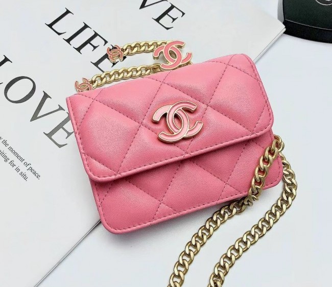 Chanel Lambskin & Enamel Mini Belt Bag AP2638 Pink 2022