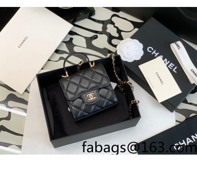 Chanel Lambskin Clutch with Chain AP2682 Black 2022