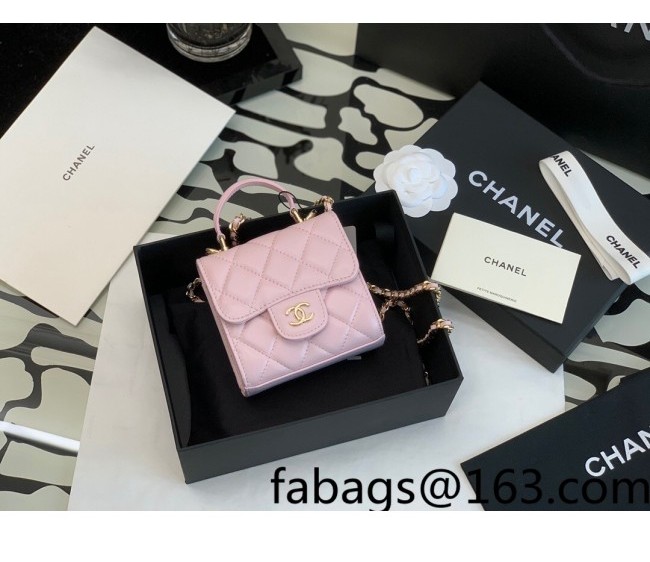 Chanel Lambskin Clutch with Chain AP2682 Pink 2022