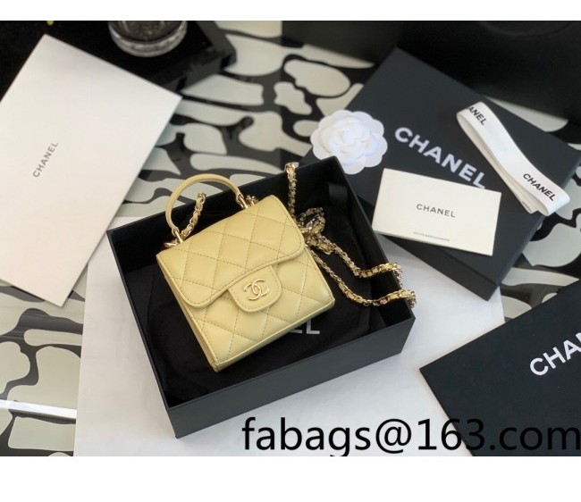 Chanel Lambskin Clutch with Chain AP2682 Yellow 2022