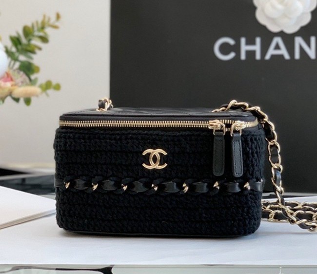 Chanel Crochet Vanity Clutch with Chain Black 2022 AP2471 Black 2022