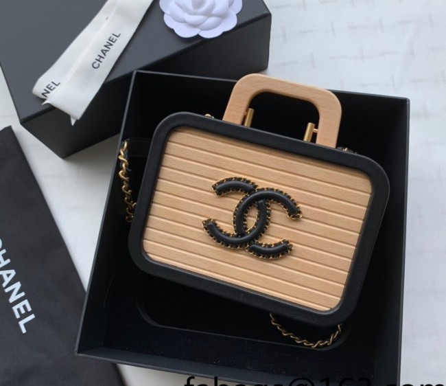 Chanel Beech Wood Mini Vanity Case Bag AS2926 Beige/Black 2022