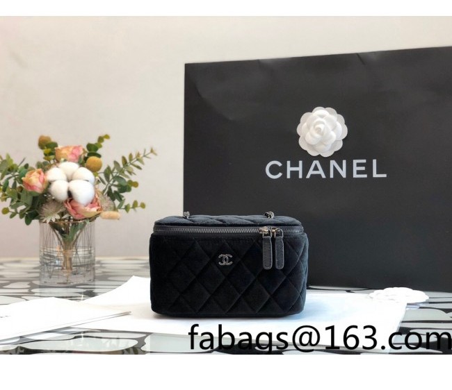 Chanel Velvet Vanity with Chain AP1999 Black 2022 20