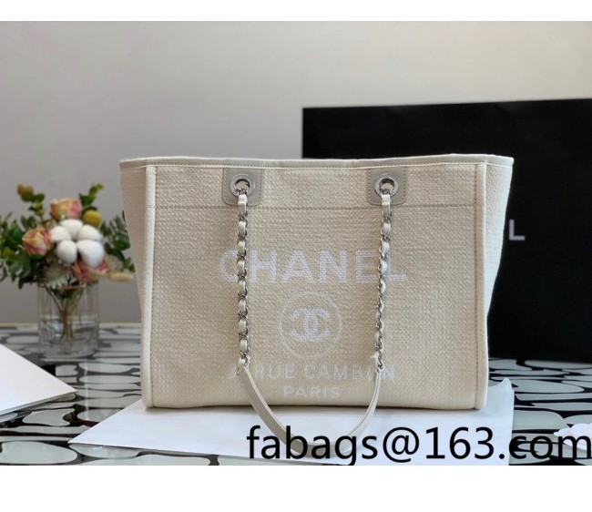 Chanel Deauville Mixed Fibers Medium Shopping Bag A67001 Beige 2022 02