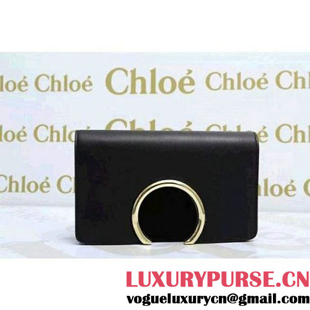 Chloe Gabrielle Clutch In Black Smooth & Suede Calfskin 2016 (2A137-6011403 )