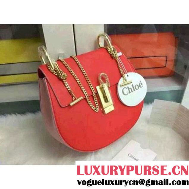 Chloe Drew Chain Shoulder Bag In Red/Pink (2B080-050715 )