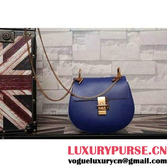 Chloe Medium Bi-Color Drew Shoulder Bag In Blue/white (ANNI-052983 )