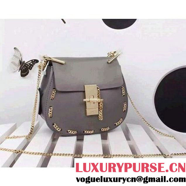 Chloe Grey Chain Trim Drew Small Bag SS 2015 (ZIYIN-061508 )