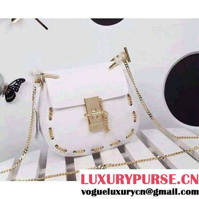 Chloe White Chain Trim Drew Small Bag SS 2015 (ZIYIN-061502 )