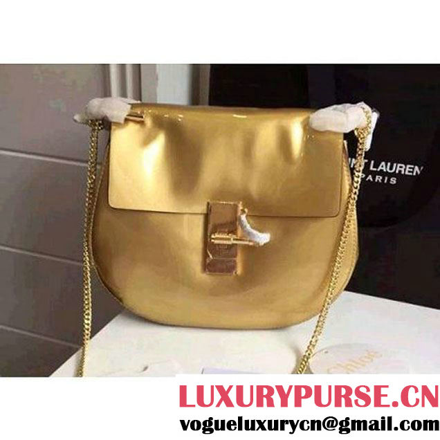 Chloe Drew Bag In Gold Mirror Calfskin (2A118-102219 )