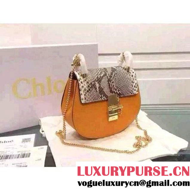 Chloe Drew Bag In Python and Yellow Calfskin (2A118-102227 )