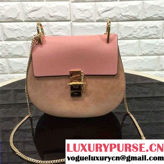 Chloe Drew Bag In Camel/Pink Suede/Smooth Calfskin (2B080-6042301 )