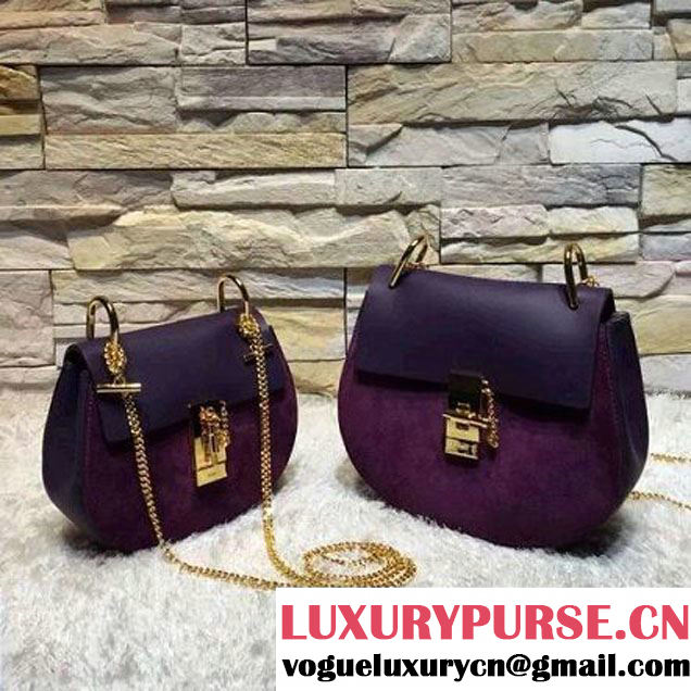 Chloe Drew Bag In Suede/Smooth Calfskin Purple (2A193-6062730 )