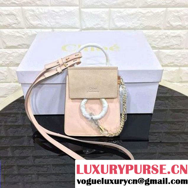 Chloe Suede/Leather Faye Mini Crossbody Bag Light Pink SS 2016 (2b080-6031834 )