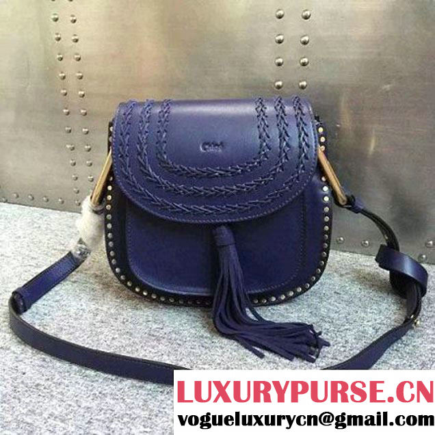 Chloe Small Hudson Leather Shoulder Bag Navy (2A011-6011822 )