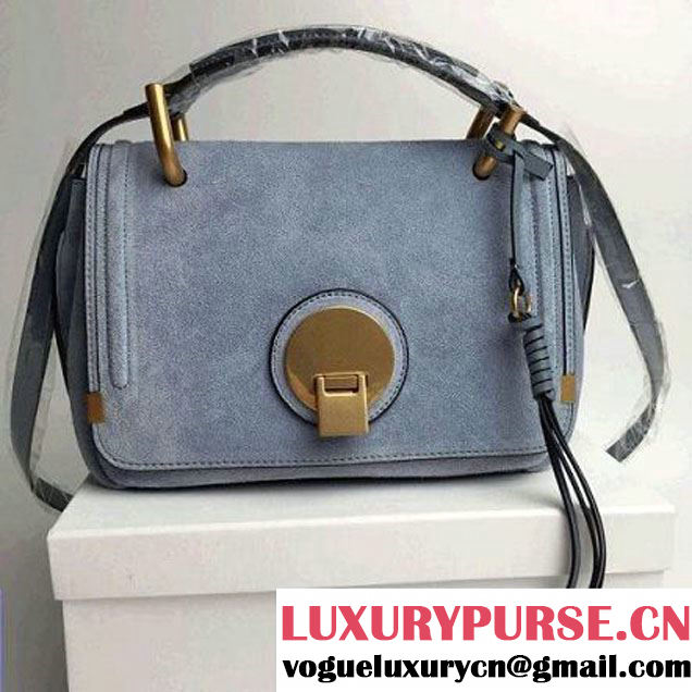 Chloe Indy Small Bag In Suede Calfskin Blue 2016 (2B080-6040911 )