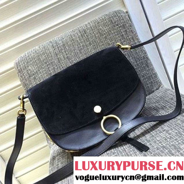 Chloe Kurtis Shoulder Bag in Small Grain, Smooth & Suede Calfskin Black 2016 (2A118-6071413 )